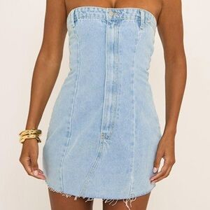 Bandeau Denim Mini Dress